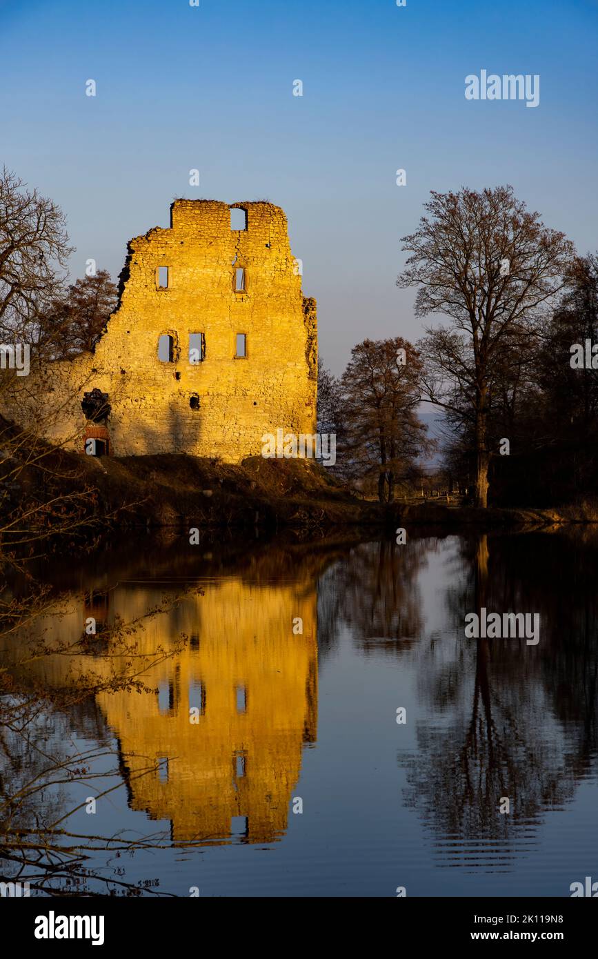 Stary rybnik ruins, Western Bohemia, Czech Republic Stock Photo