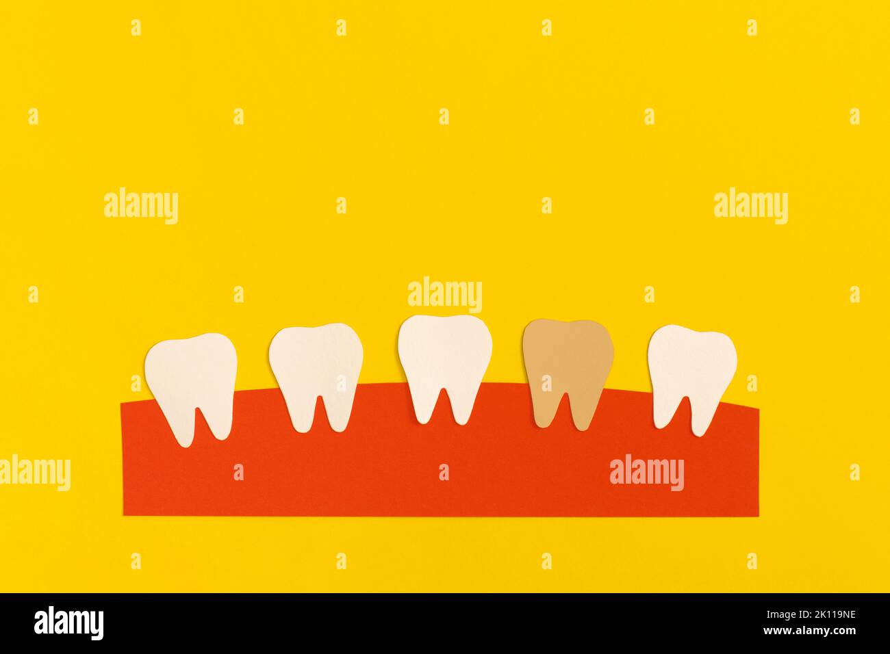 White teeth made from paper. Dental health care concept Stock Photo Alamy