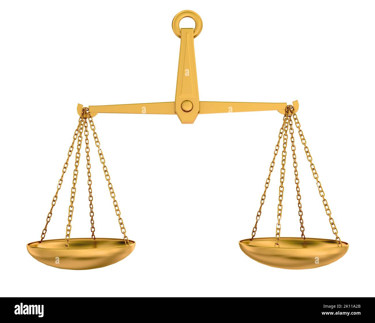 empty gold scales isolated 3d model over white background Stock Photo ...