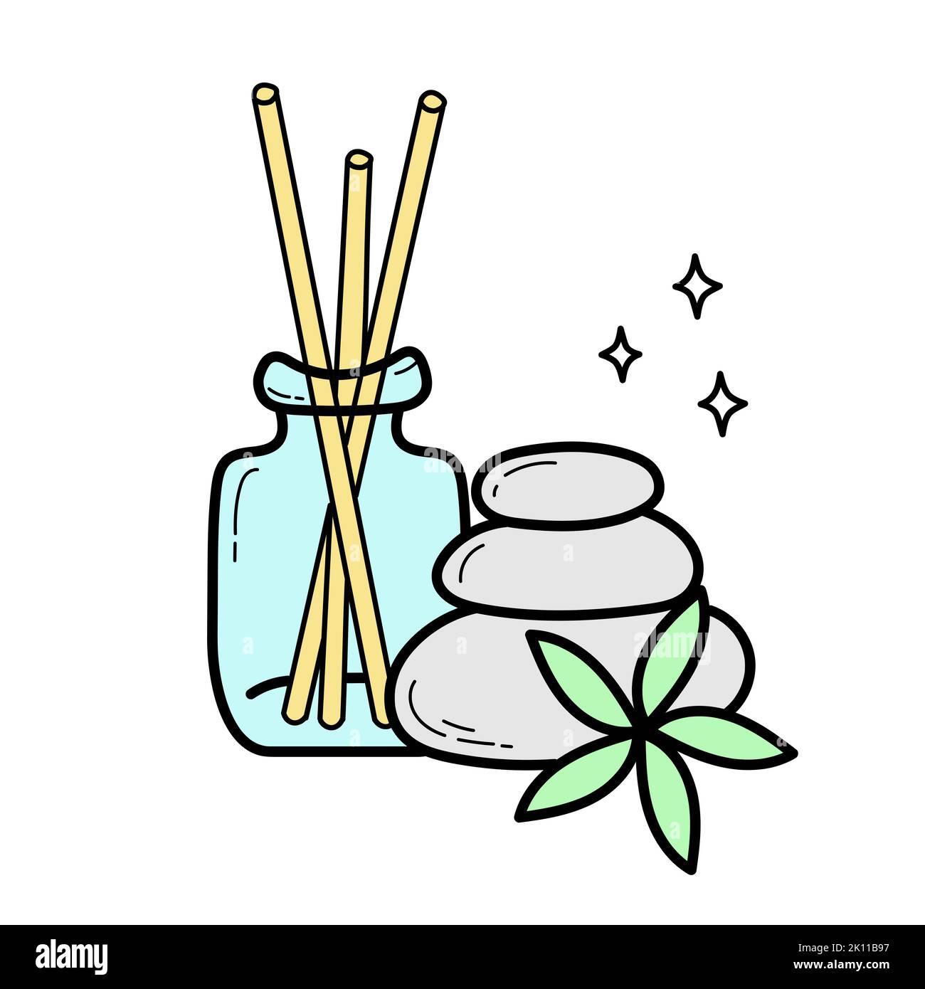 Spa and aromatherapy elements massage stone and aroma diffuser