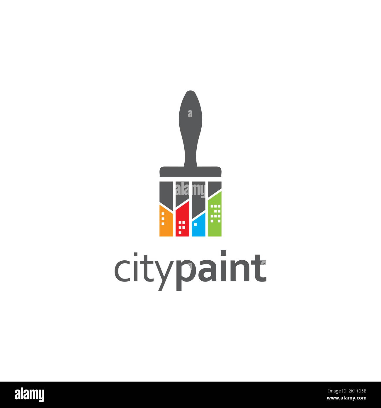 creative brush paint logo design template. Brush icon for home renovation company. Vector Stock Vector