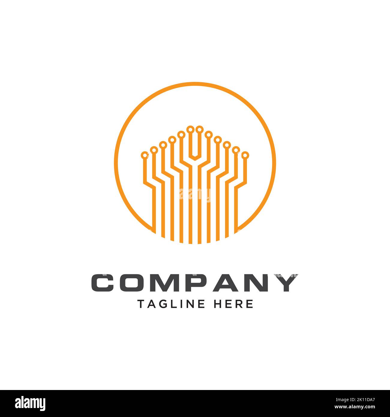 Circuit logo for tech company. Technology logo design template symbol vector Stock Vector
