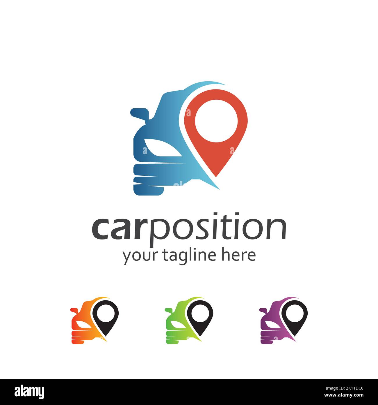 Car logo design vector template. car with pin location symbol Stock