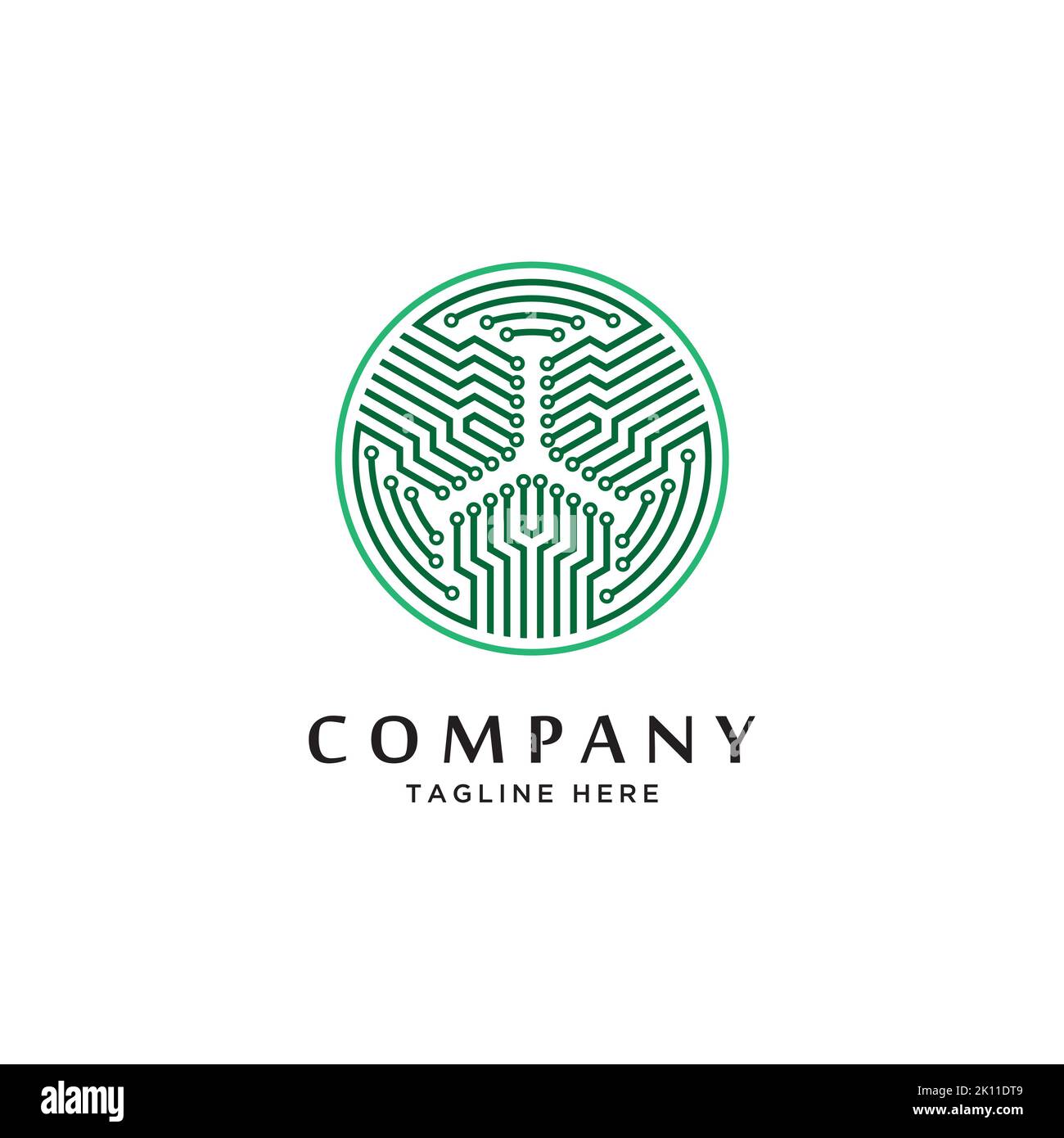 Circuit logo for tech company. Technology logo design template symbol