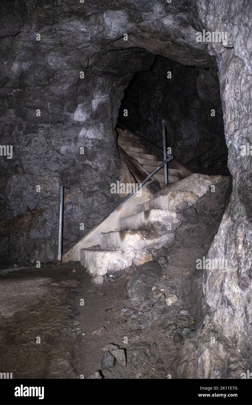 Sirevag, Norway - June 3, 2022: Sirevag Fort (HKB 18/978 Ogna) is an ex-German coastal battery located on Vedafjellet. It was completed in the summer Stock Photo