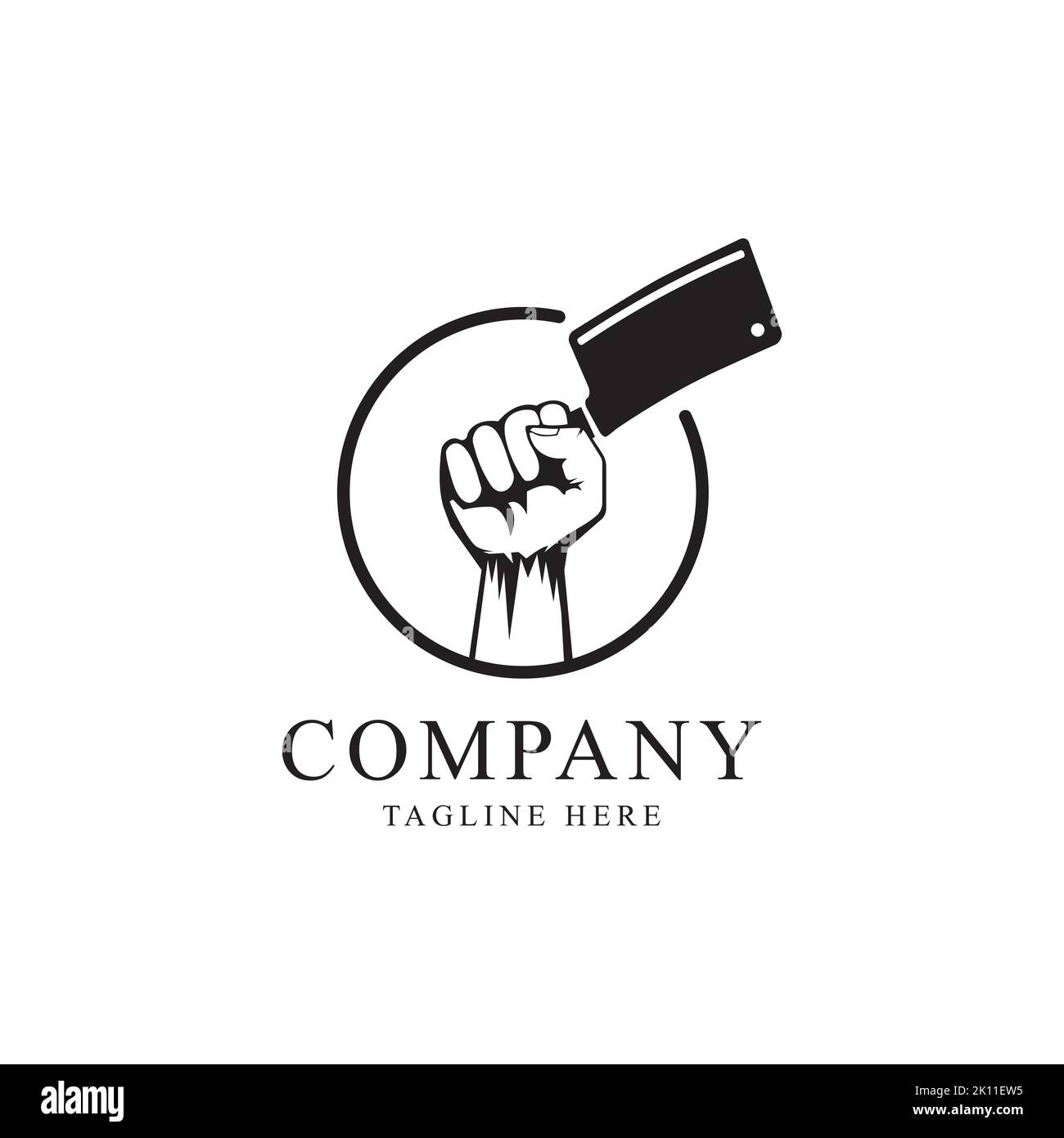 Hand with cleaver logo design template Stock Vector Image & Art Alamy