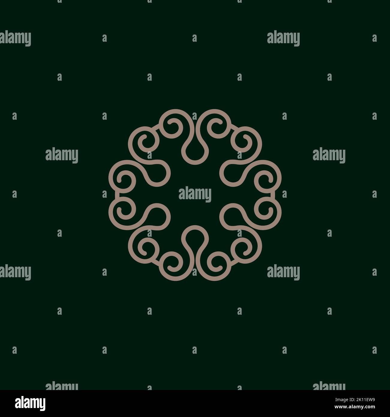 graceful monogram logo design template Stock Vector
