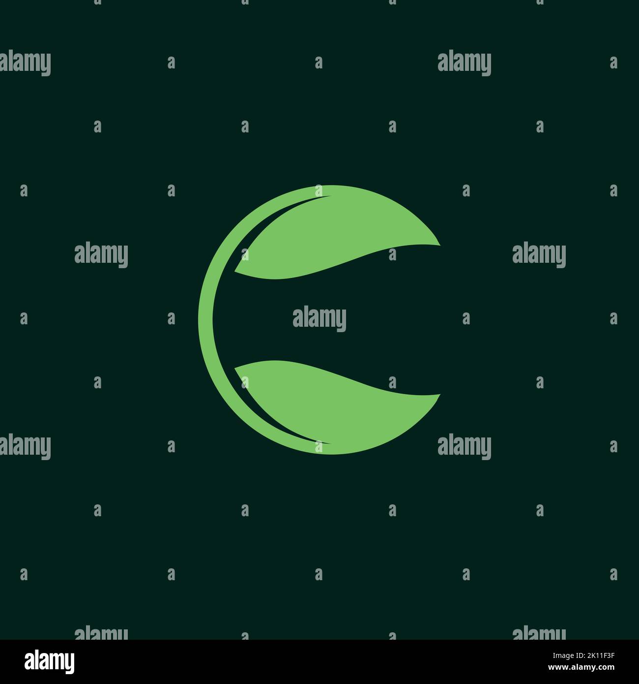 Leaf logo with letter c shape creative initial c icon design vector