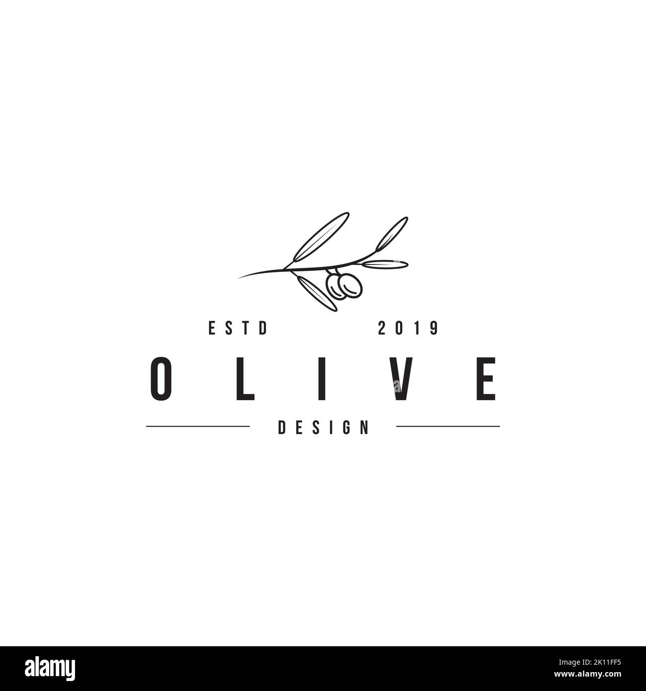 elegant olive logo design template. Organic olive logo design business company Stock Vector