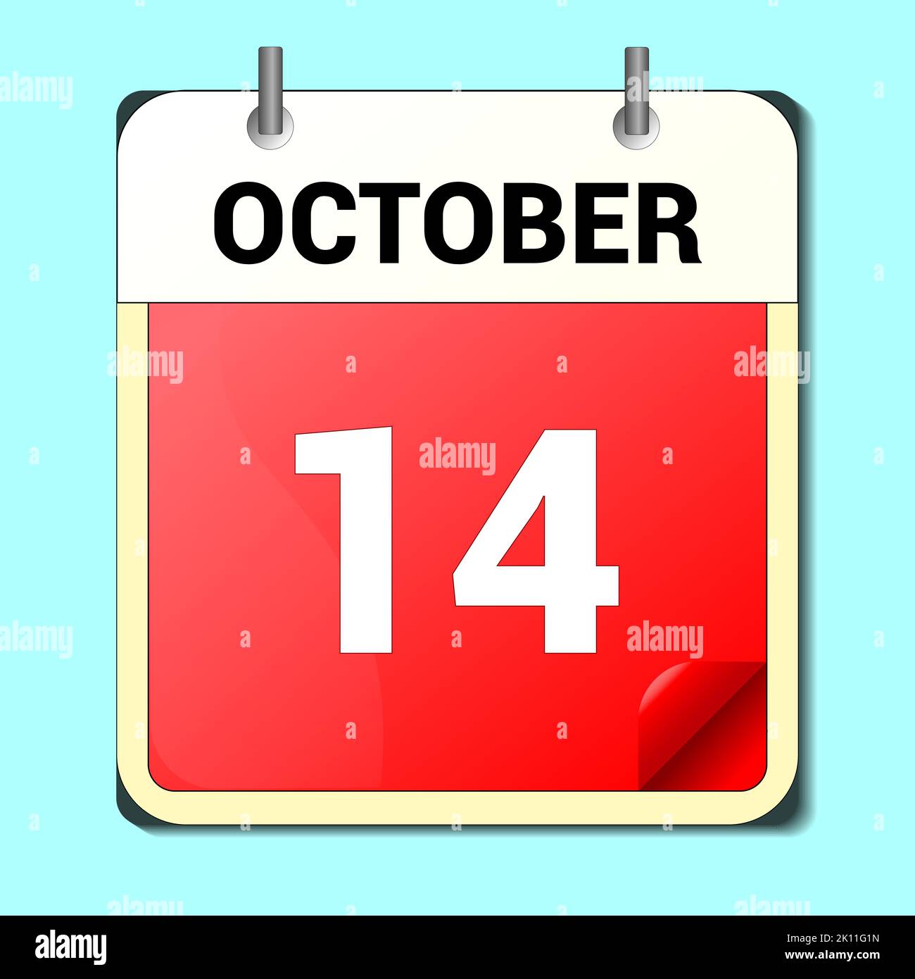 Calendar day 14 october vector illustration flat style Stock Vector Image & Art Alamy