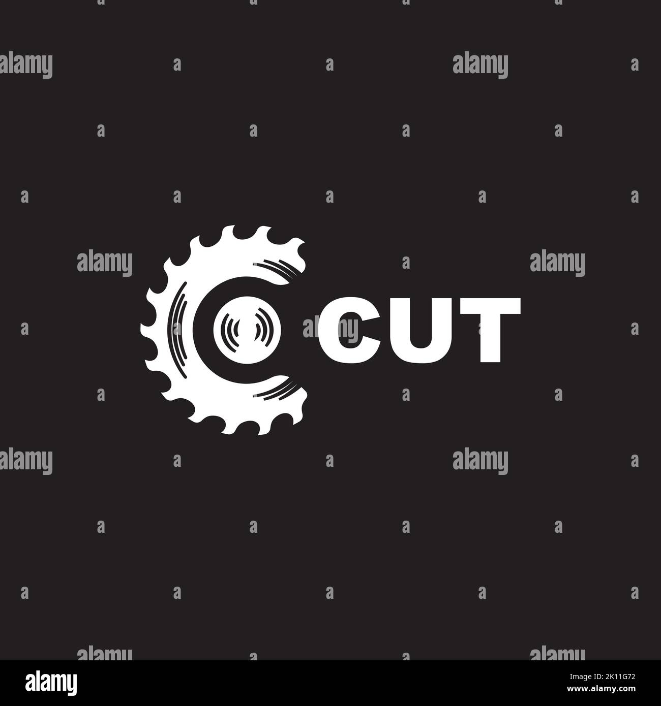 Letter C for cut symbol logo design. sawmill with letter C .letter C carpentry icon Stock Vector