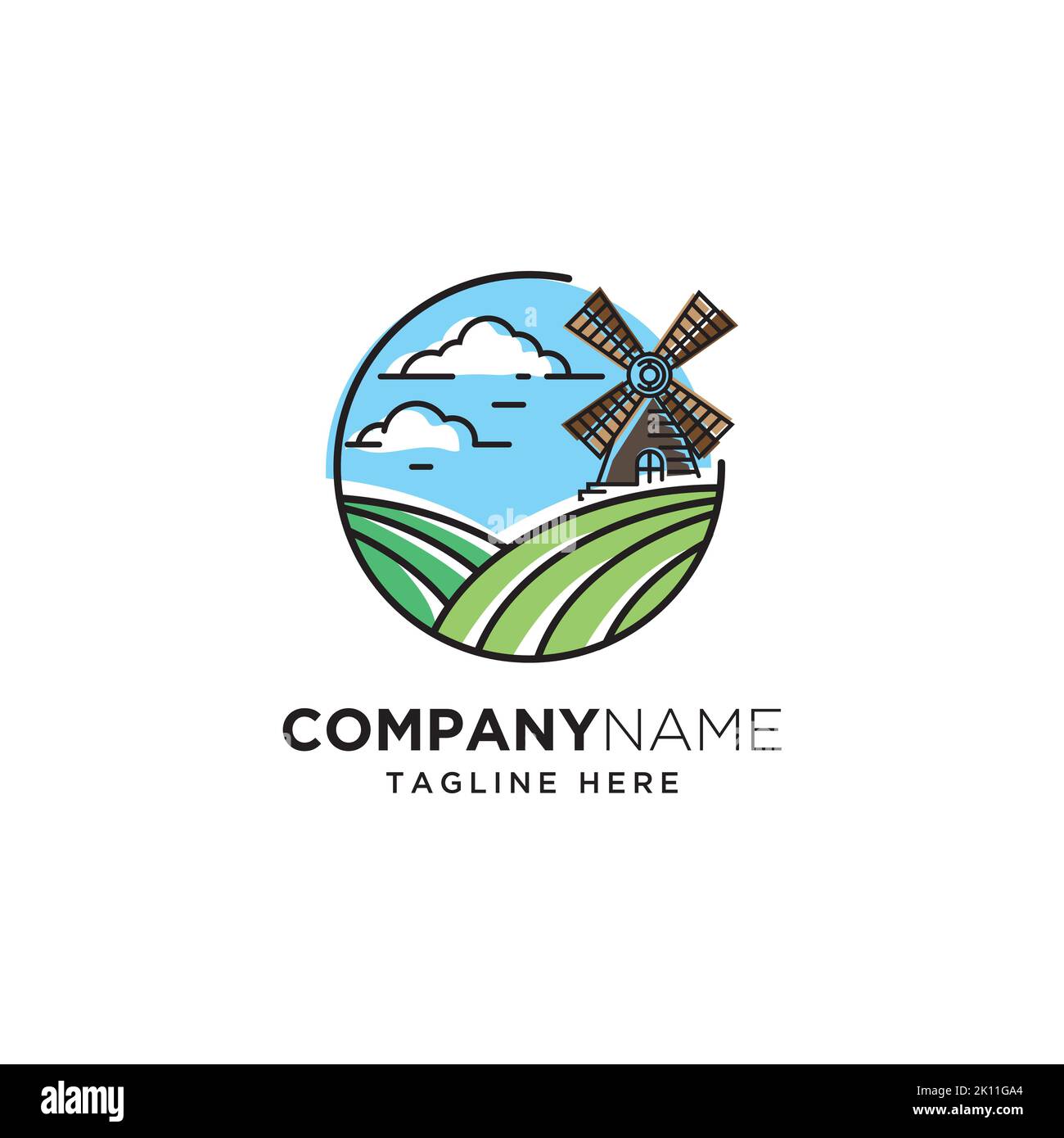 windmill logo design vector template Stock Vector