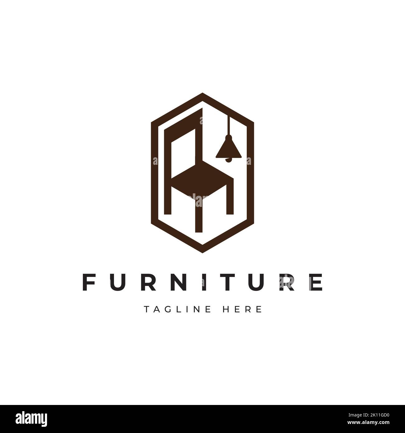 furniture logo design. Symbol and icon of chairs, sofas, tables, and home furnishings Stock Vector