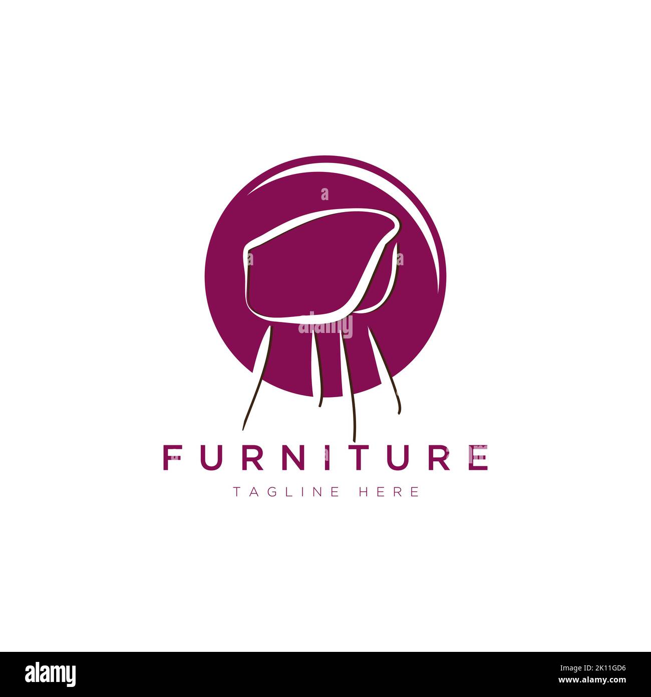 furniture logo design. Symbol and icon of chairs, sofas, tables, and home furnishings Stock Vector