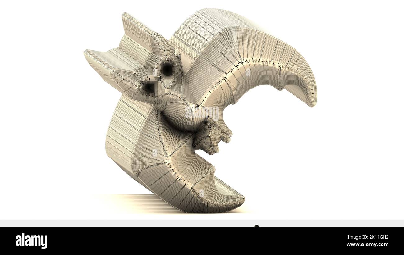 Multidimensional Bat A 3D Illustration of an architectural structure based on the shape and ...