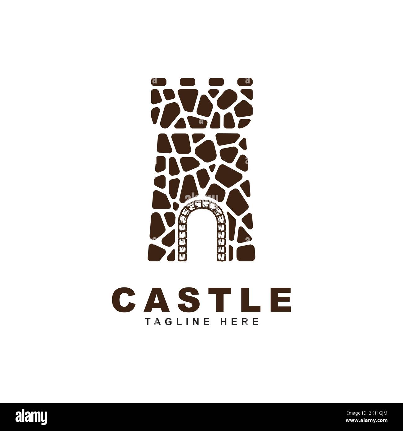 castle stone logo design vector template. Creative castle logo inspiration Stock Vector