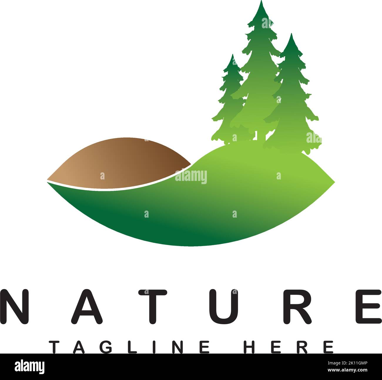 Landscape logo inspiration. nature illustration logo design template Stock Vector