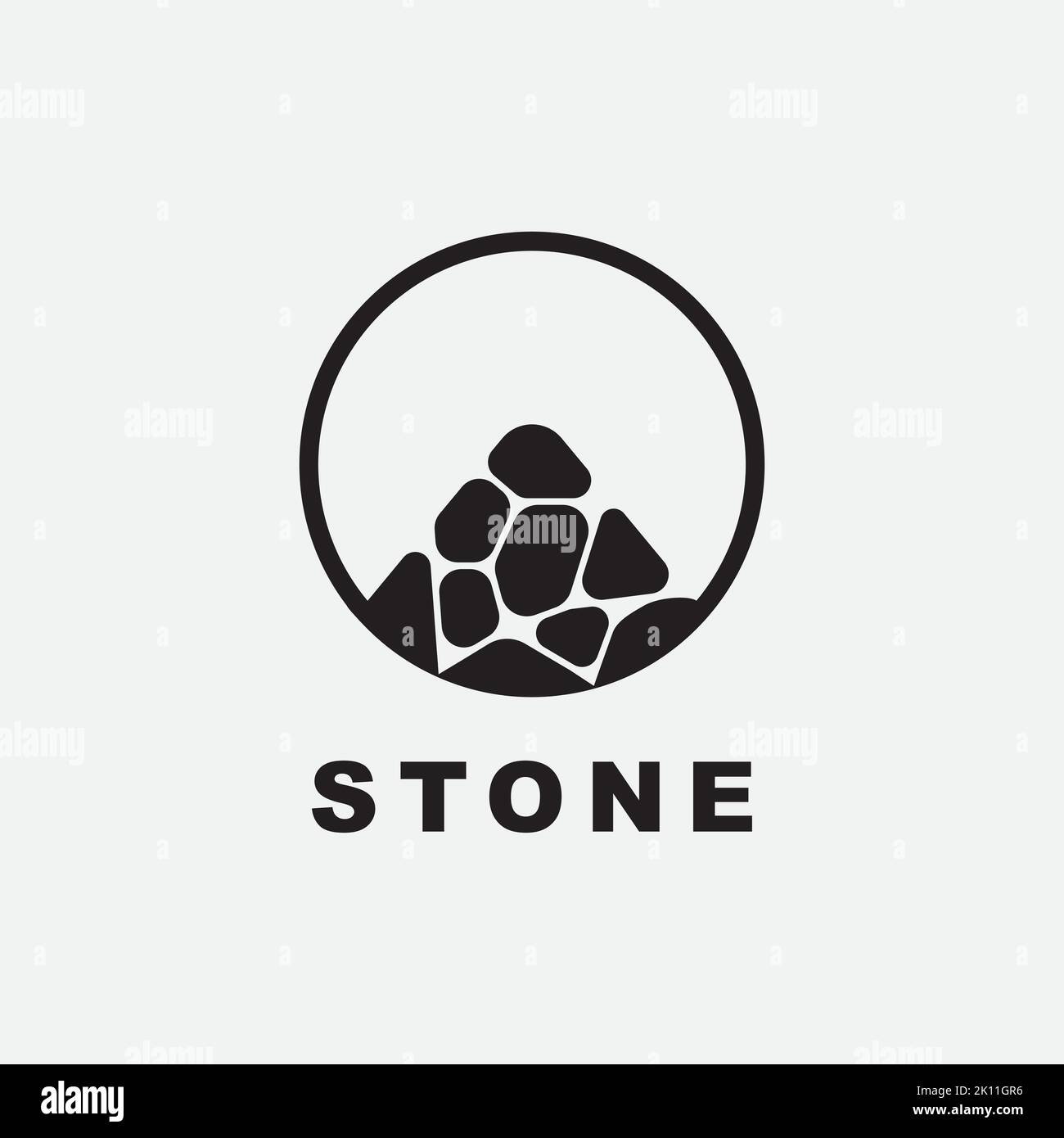 stone in the circle logo design vector template illustration Stock Vector