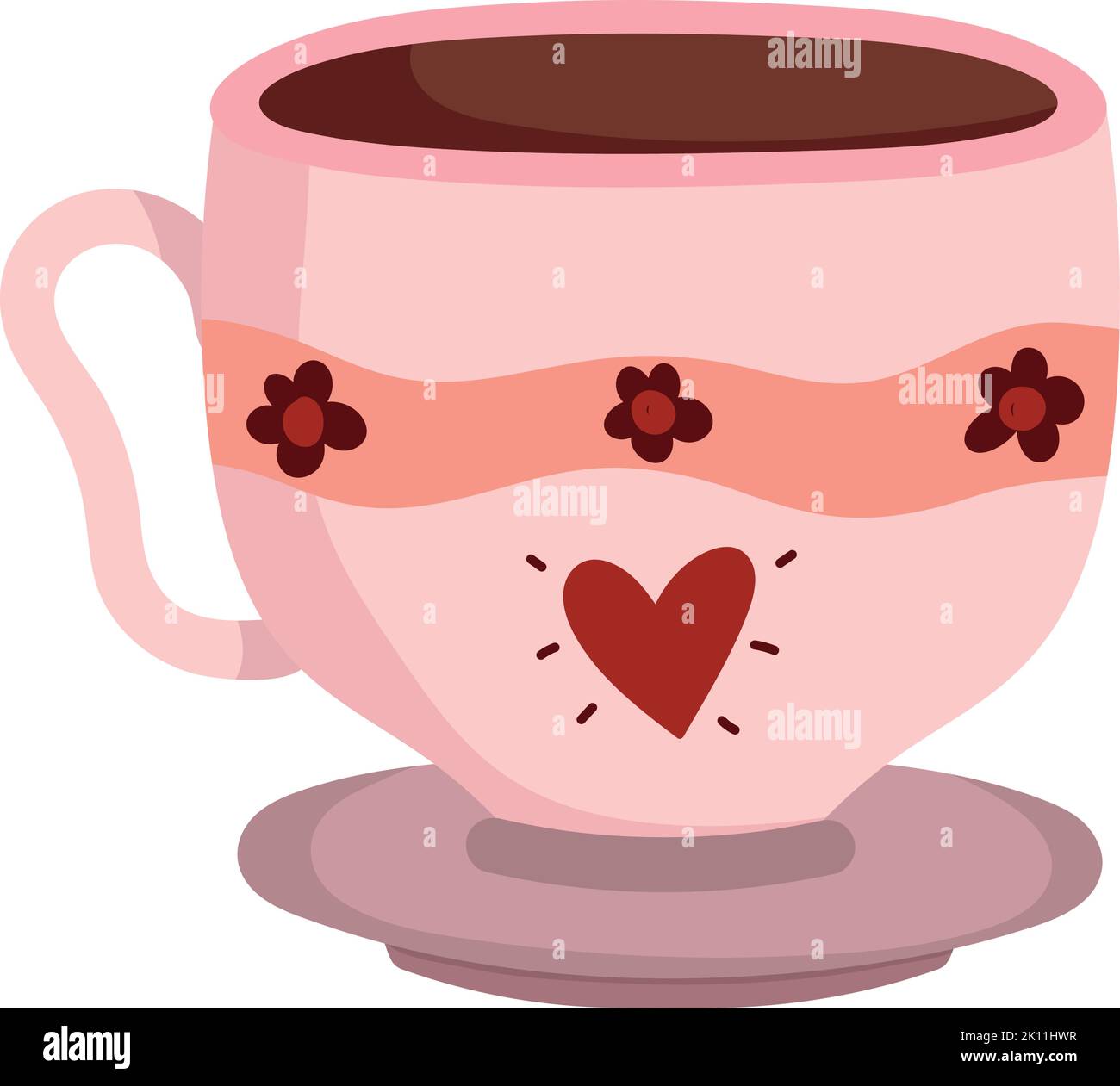 ceramic cup and dish Stock Vector