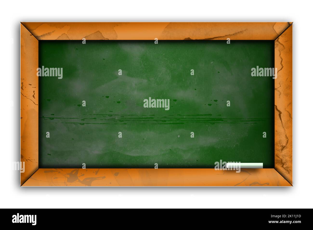 Green chalkboard isolated on white background, 3d rendering Stock Photo
