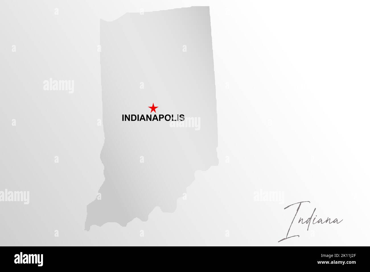 Indiana map isolated on white background, 3d rendering Stock Photo - Alamy
