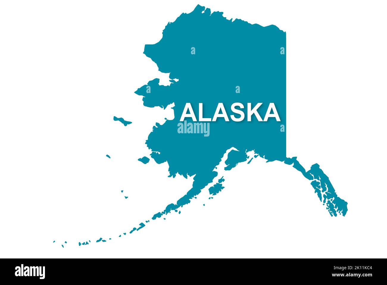 Alaska map isolated on white background, 3d rendering Stock Photo - Alamy