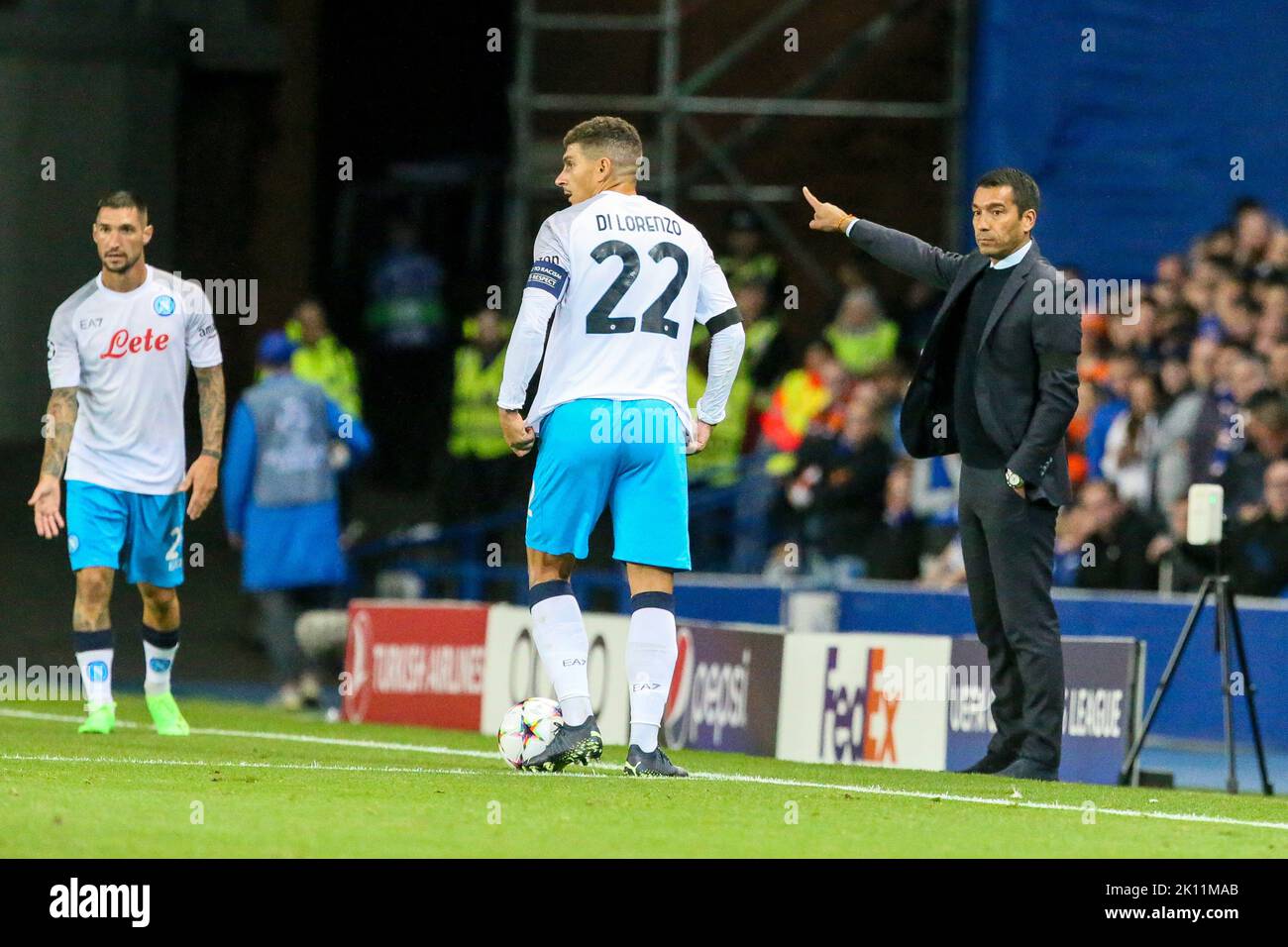 Glasgow, UK. 14th Sep, 2022. Rangers FC played FC Napoli at Rangers' Ibrox Stadium, Glasgow, Scotland, UK in the 'Champions League Group Stage'. The match referee was by Antonio Maten Lahoz from Spain. Credit: Findlay/Alamy Live News Stock Photo