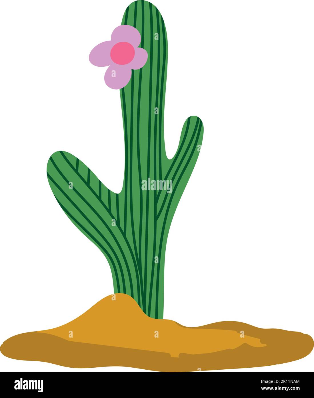 cactus plant and flower Stock Vector