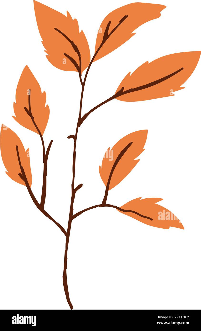 autumn branch leaves Stock Vector