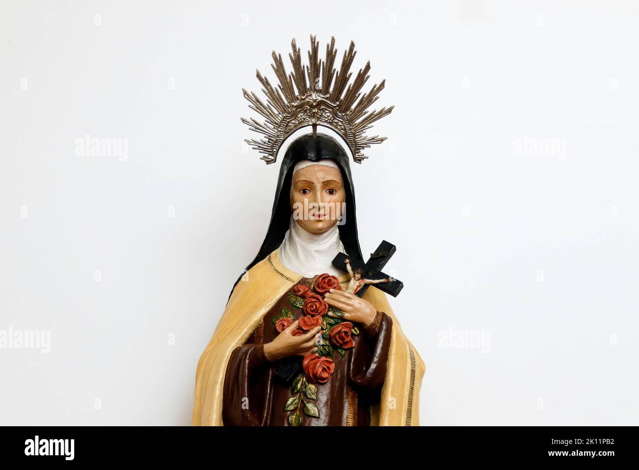 Statue of Saint Therese of the Child Jesus, Therese of Lisieux - Santa Terezinha - saint of catholic religion Stock Photo