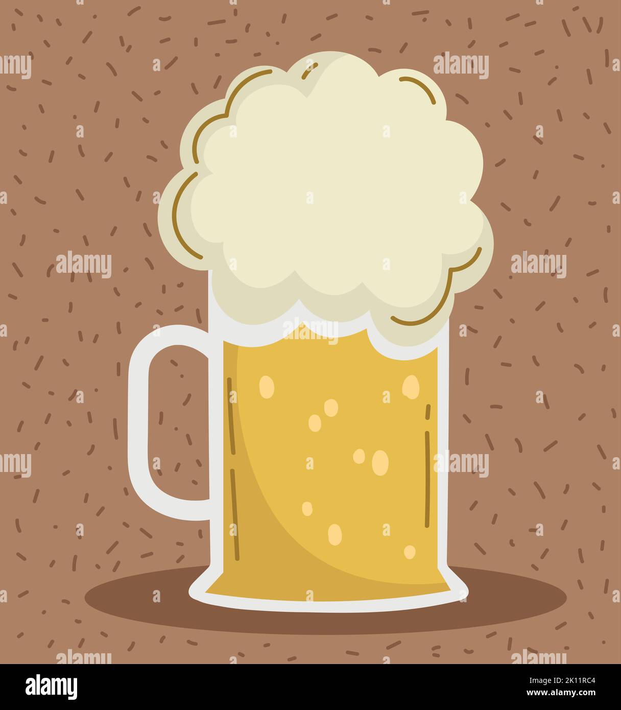 cold beer with foam Stock Vector
