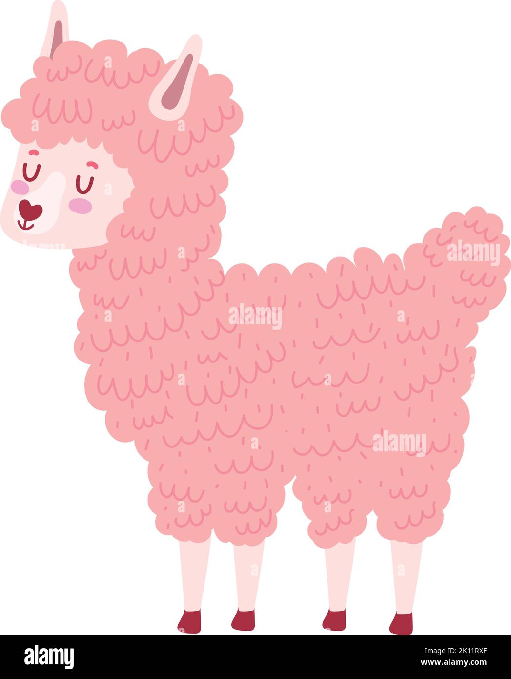 cute pink llama Stock Vector