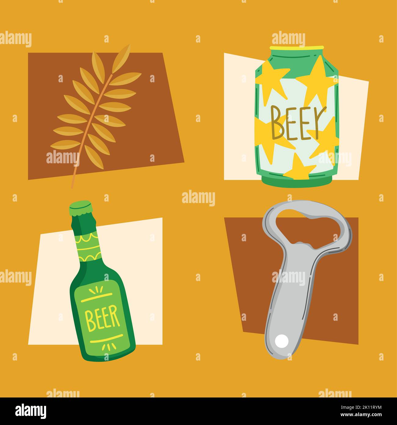 international beer day, icon set Stock Vector