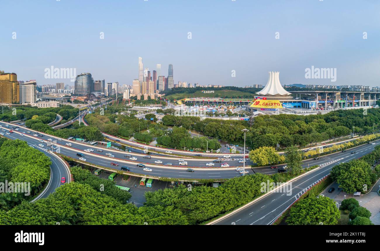 NANNING, CHINA - SEPTEMBER 12, 2022 - An aerial photo shows a decorated ...
