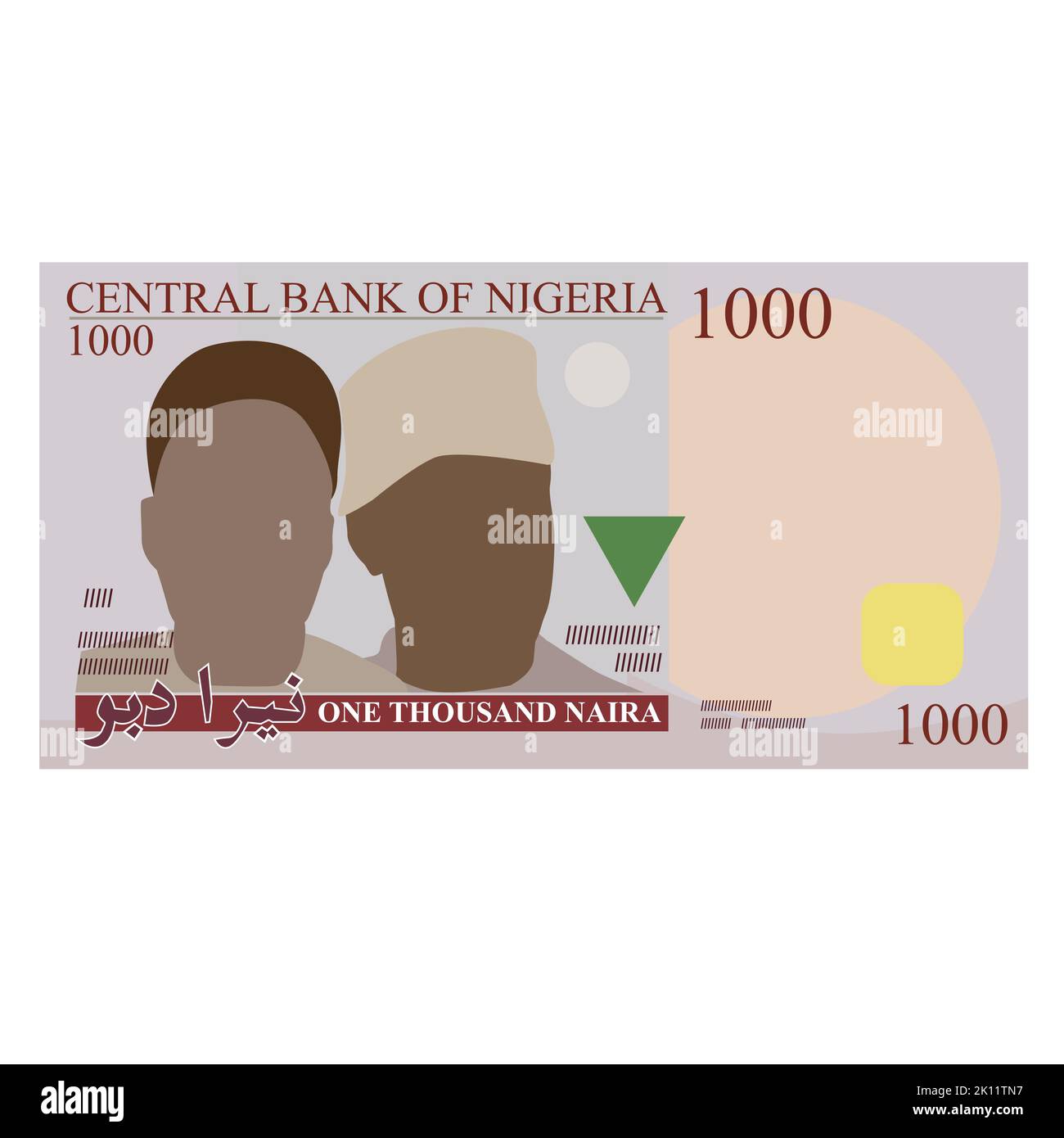 Vector Illustration Of 1000 Nigerian Naira Note Flat Naira Currency representaci-n-3d-de-una-pila-de-1000-billetes-de-nigeria-naira