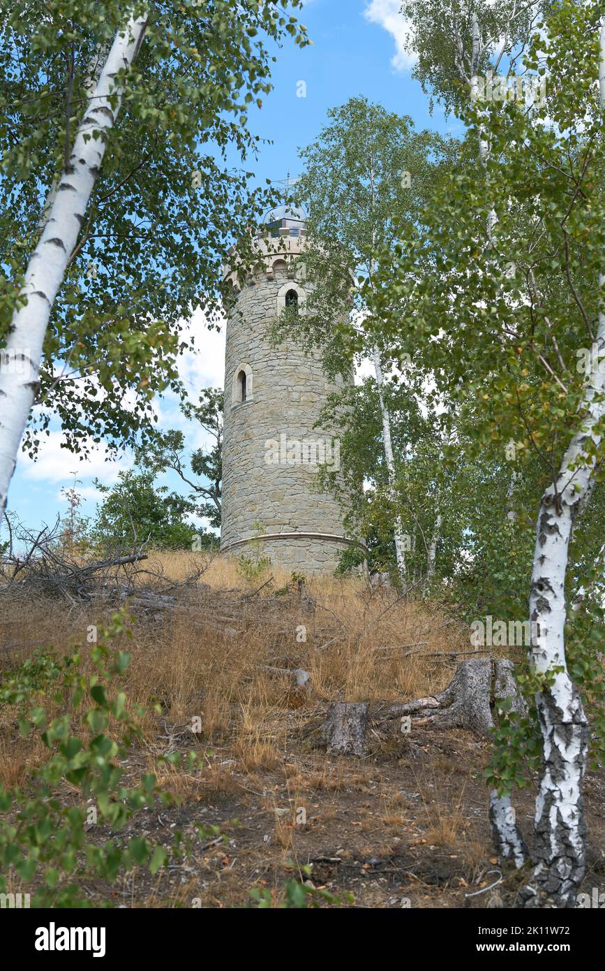 The Kaiserturm from 1902, a popular hiking destination on the Armeleuteberg in Wernigerode in Germany Stock Photo