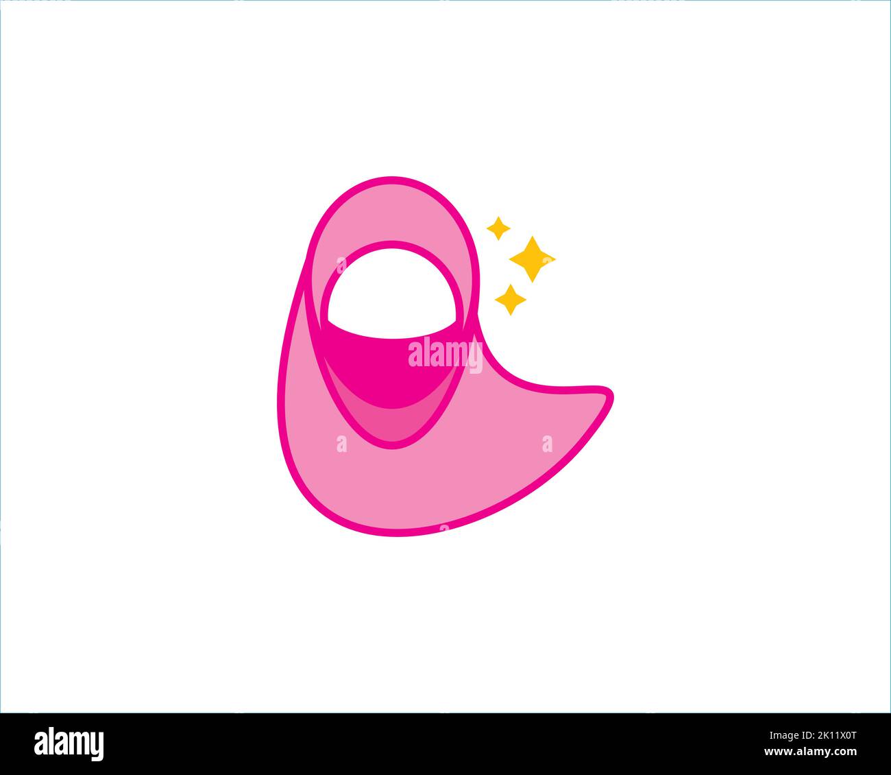 simple hijab woman girl logo Stock Vector