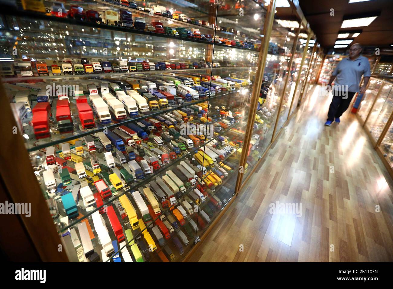 Beirut. 12th Sep, 2022. Photo taken on Sept. 12, 2022 shows model cars displayed at the Billy Karam Museum in Zouk Mosbeh, Lebanon. Lebanese race car champion Nabil Karam started his hobby of collecting mini sports cars 30 years ago. Today, the 65-year-old man has collected around 50,000 car miniatures from around the world. TO GO WITH 'Feature: Lebanese racer turns hobby into car museum' Credit: Bilal Jawich/Xinhua/Alamy Live News Stock Photo