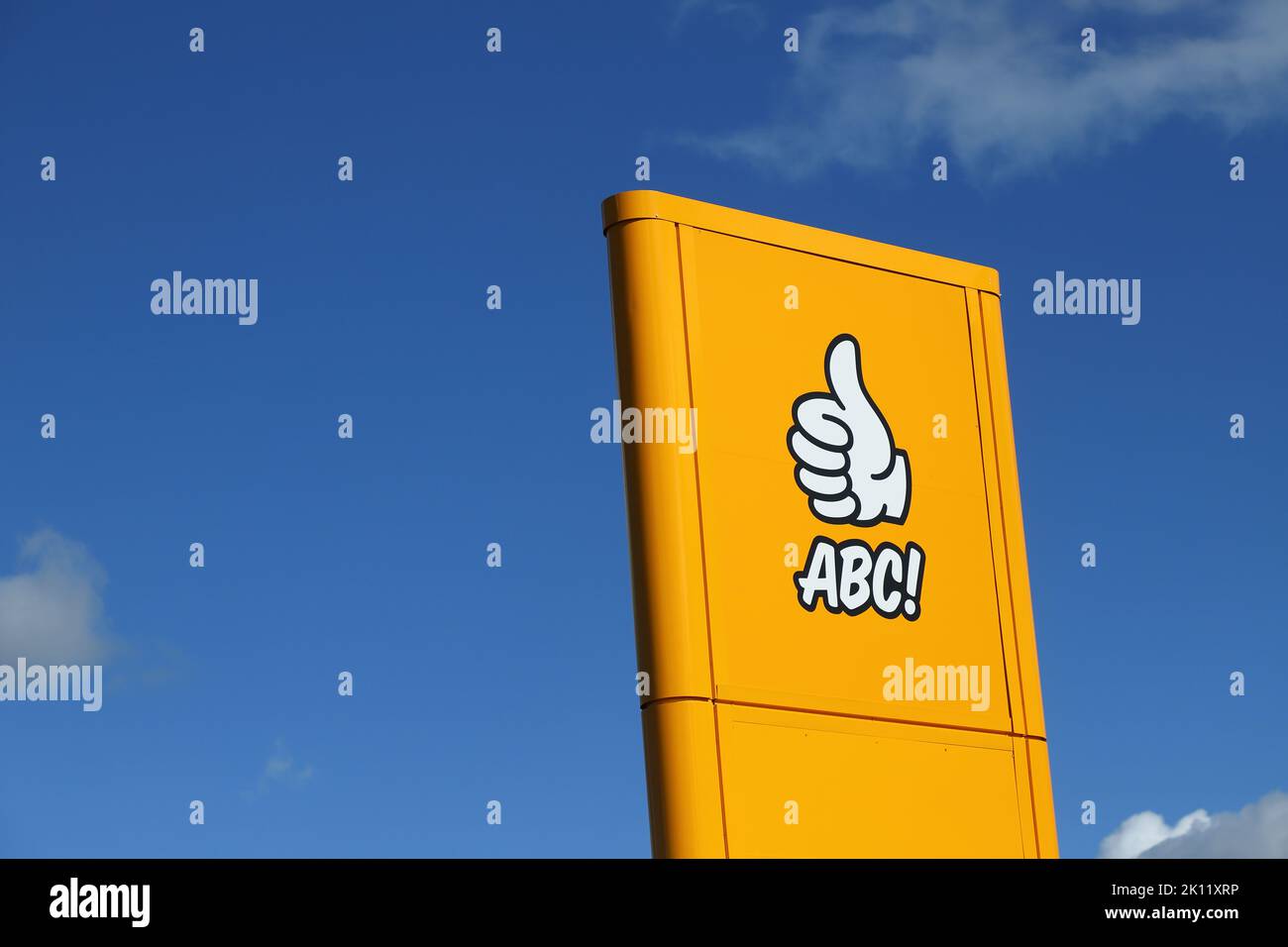 Yliotorni, Finland - August 29, 2022: The Abc gasoline station brand sign. Stock Photo