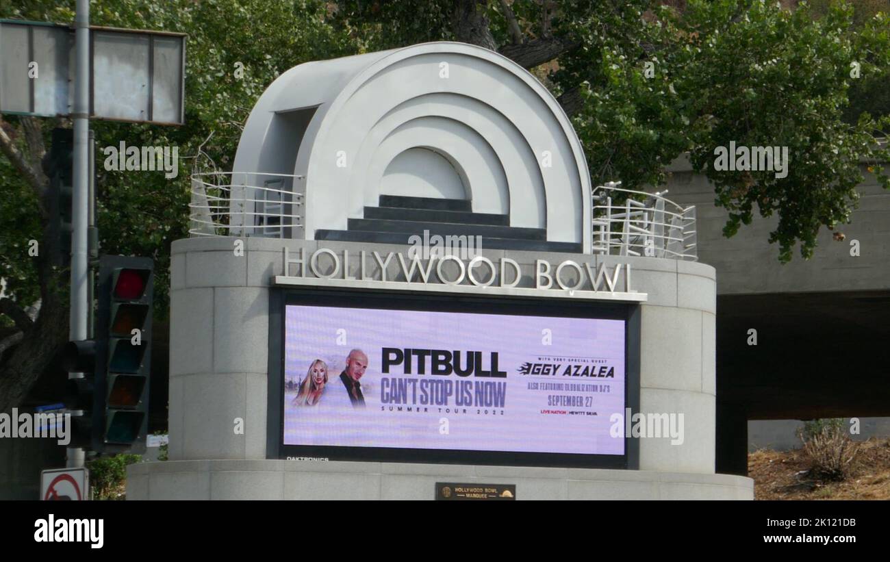Los Angeles, California, USA 12th September 2022 Pitbull Hollywood Bowl Concert Marquee on
