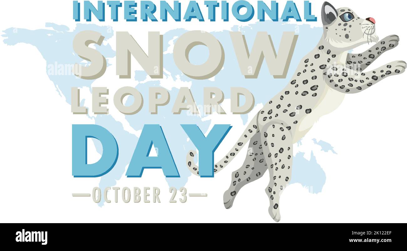 International Snow Leopard Day Banner Design illustration Stock Vector