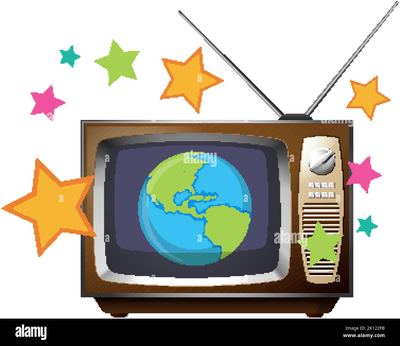 Old vintage television isolated illustration Stock Vector Image & Art ...