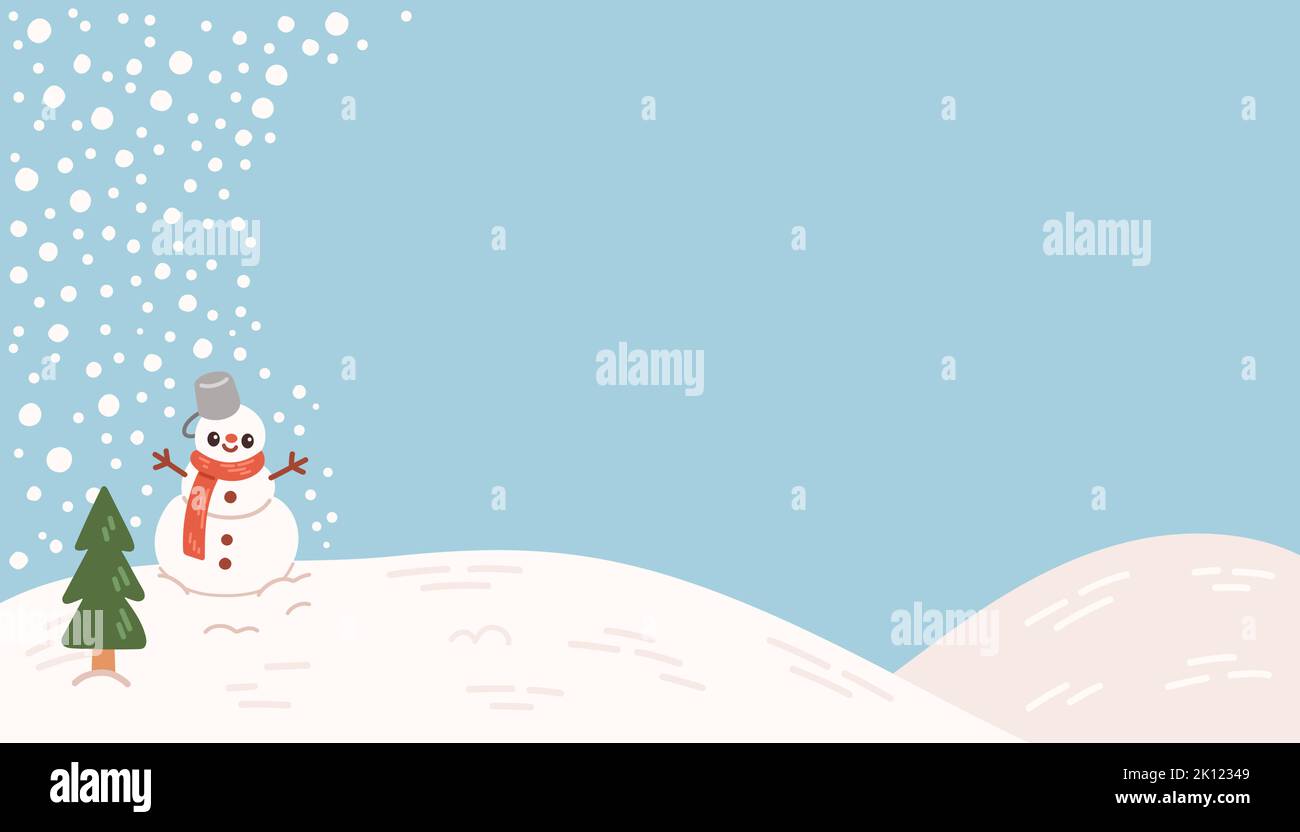 Winter vector background snow blue flat design  Stock Vector