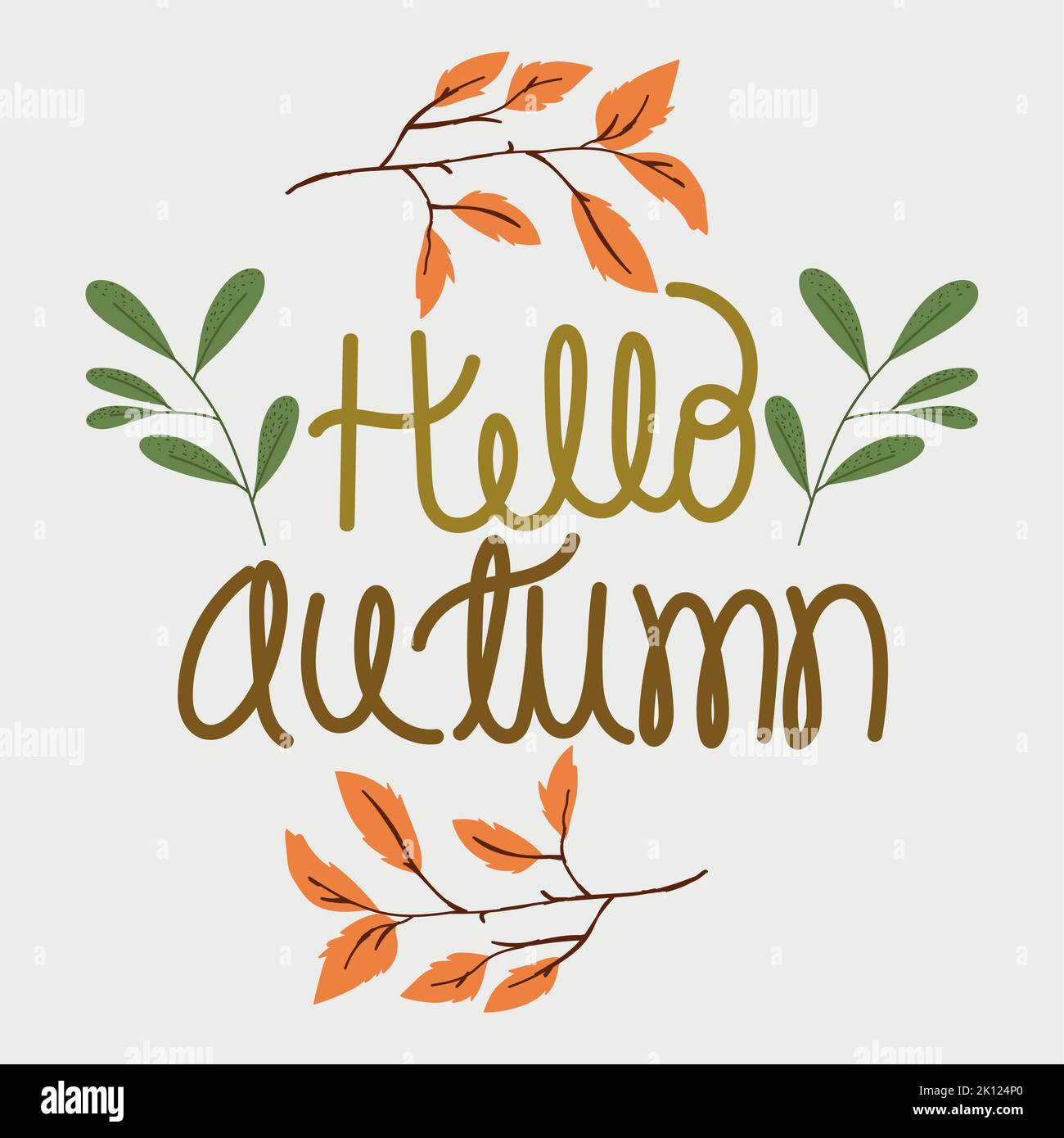 hello autumn card Stock Vector