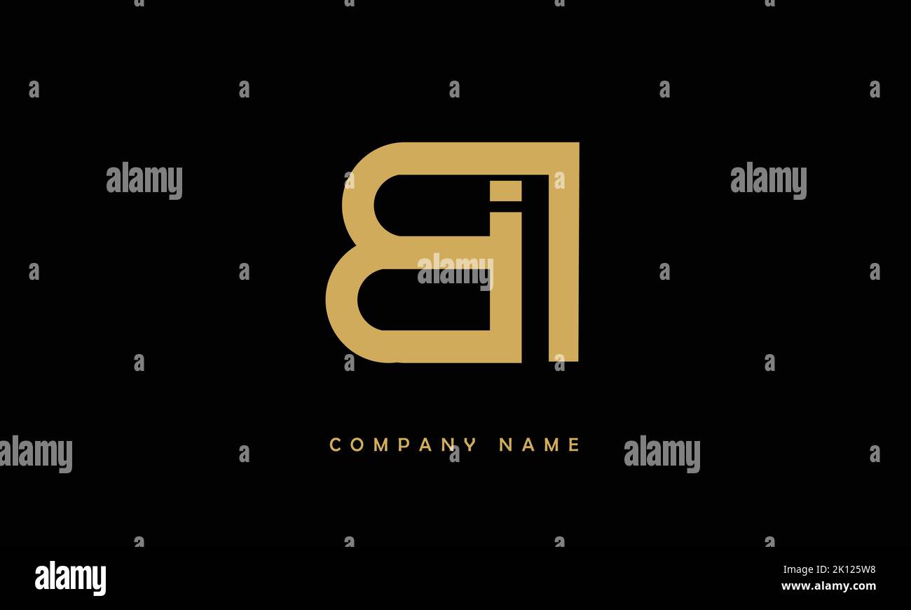BI, IB Abstract Letters Logo Monogram Stock Vector