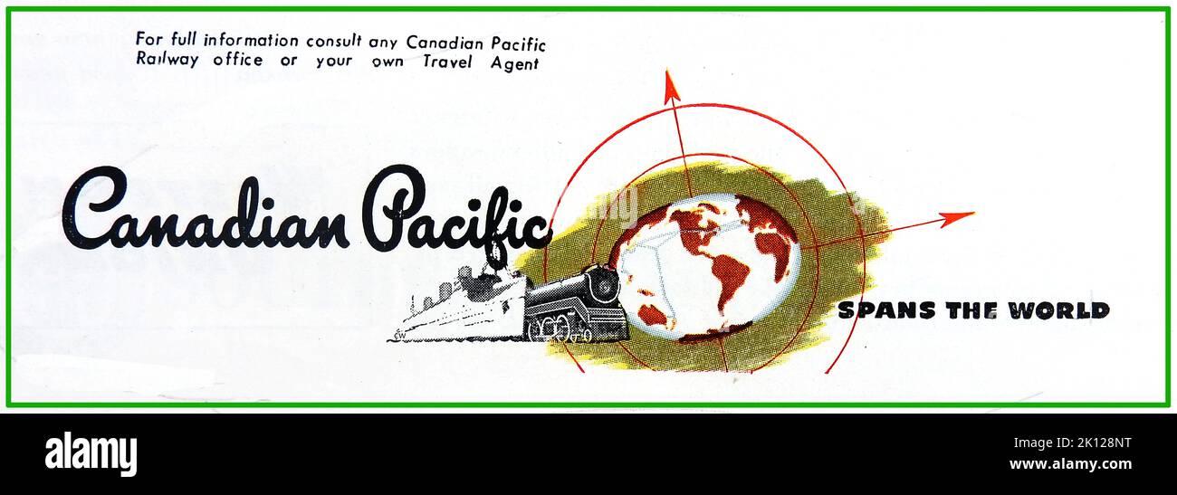 1947 coloured USA advertisement for Canadian Pacific Railways Stock Photo
