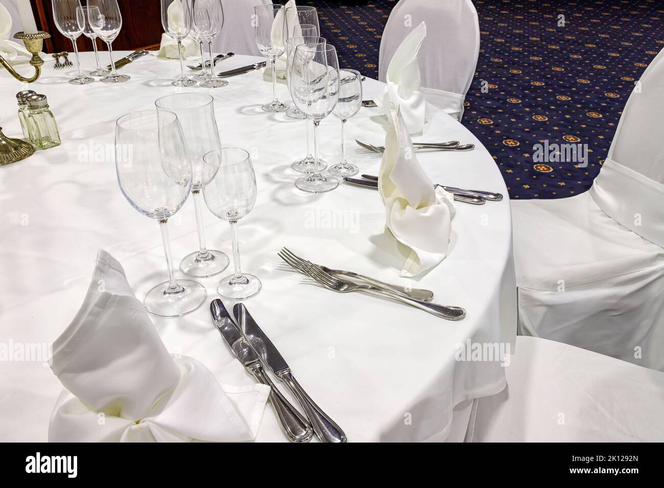 elegant table setting for a wedding, banquet, or a reception Stock ...