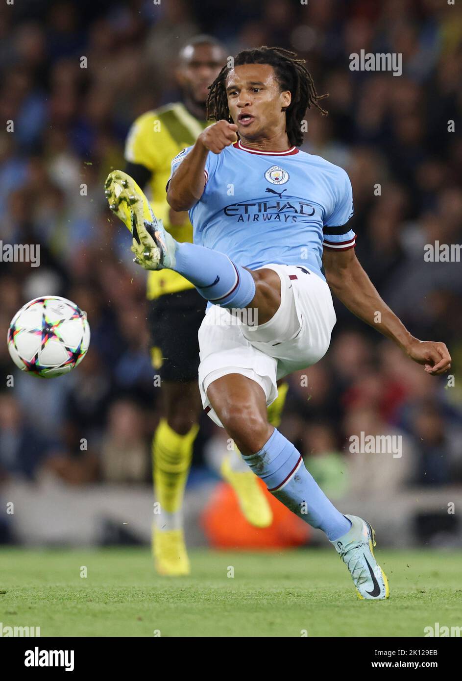 Manchester, UK. 14th Sep, 2022. Nathan Ake of Manchester City during the UEFA Champions League match at the Etihad Stadium, Manchester. Picture credit should read: Darren Staples/Sportimage Credit: Sportimage/Alamy Live News Stock Photo