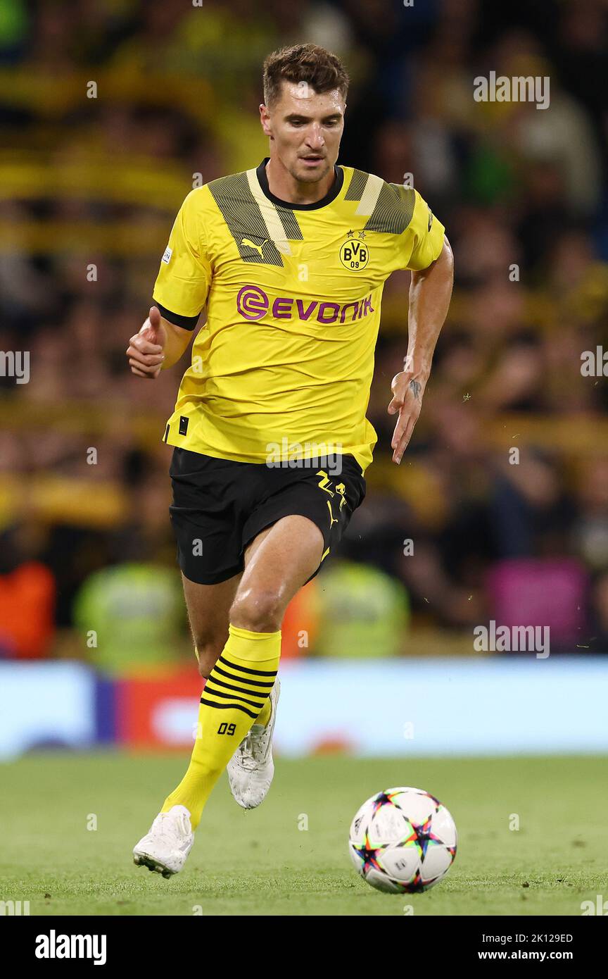 Manchester, UK. 14th Sep, 2022. Thomas Meunier of Borussia Dortmund during the UEFA Champions League match at the Etihad Stadium, Manchester. Picture credit should read: Darren Staples/Sportimage Credit: Sportimage/Alamy Live News Stock Photo