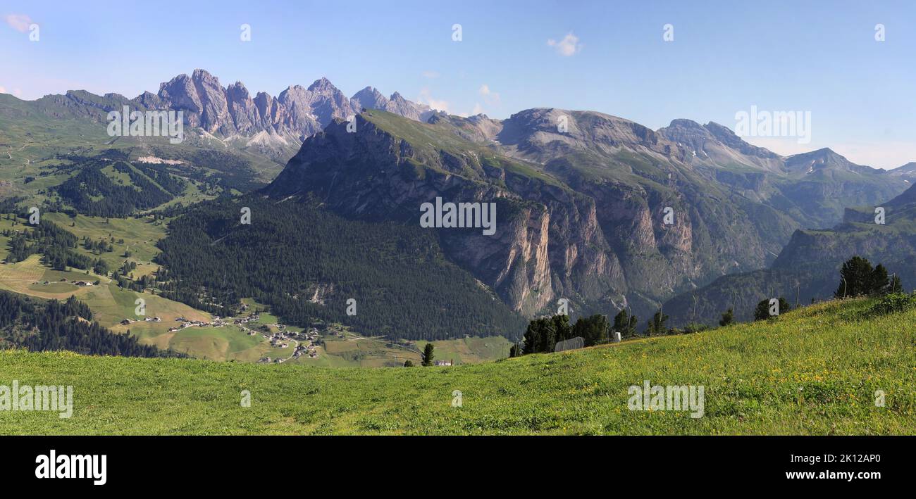 Dolomites panorama with Langental and Cir Peaks at the background (large stitched files) Stock Photo